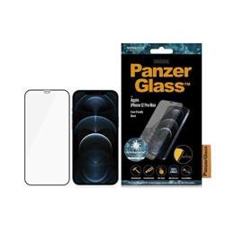 Tempered Glass 5D IPHONE 12 PRO MAX PanzerGlass E2E Super+ Case Friendly AntiBacterial MicroFracture black