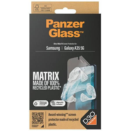 PanzerGlass Matrix Ultra-Wide Fit Sam A35 5G A356 Screen Protection 7361 with Easy Aligner