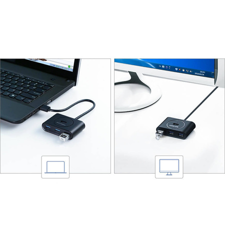 Ugreen wielofunkcyjny HUB USB Typ c - 4 x USB 3.0 1m biały (CR113)