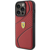 Ferrari Twist Metal Logo case for iPhone 15 Pro - red