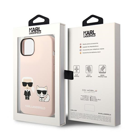 Karl Lagerfeld Liquid Silicone Karl & Choupette MagSafe - Etui iPhone 14 Plus (różowy)