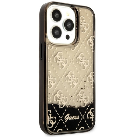 Guess GUHCP14LLC4PSGK iPhone 14 Pro 6.1" schwarz/schwarz Hardcase Liquid Glitter 4G Transculent