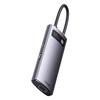 Baseus Metal Gleam Series stacja dokująca HUB 6 w 1 USB Typ C - 1 x HDMI / 3 x USB 3.2 Gen. 1 / 1 x Power Delivery / 1 x VGA szary (WKWG030013)