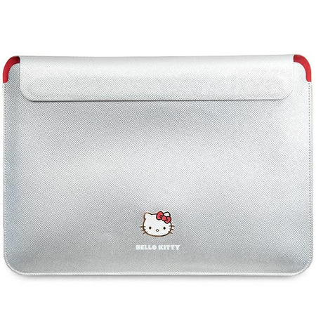 Hello Kitty Sleeve HKCS14PGHDLMS 14" srebrny/silver PU Metal Logo