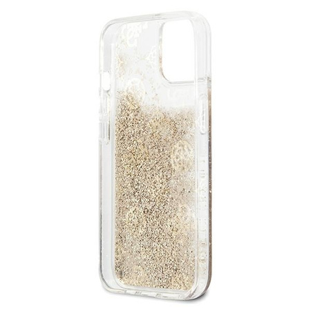 Oryginalne Etui IPHONE 13 MINI 5,4" Hardcase Peony Liquid Glitter GUHCP13SLGPEGO złote