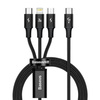 BASEUS RAPID 3IN1 TYPE-C & LIGHTNING & MICRO-USB CABLE PD20W 150CM BLACK