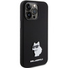 Karl Lagerfeld Silicone Choupette Metal Pin case for iPhone 15 Pro Max - black