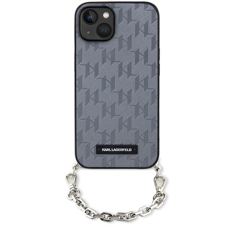 Karl Lagerfeld KLHCP14SSACKLHPG iPhone 14 6.1" silver/silver hardcase Saffiano Monogram Chain