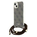 Guess Crossbody Cord 4G Print case for iPhone 15 / 14 / 13 - brown