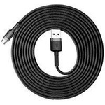 Baseus Cafule Cable wytrzymały nylonowy kabel przewód USB / micro USB 2A 3M czarno-szary (CAMKLF-HG1)