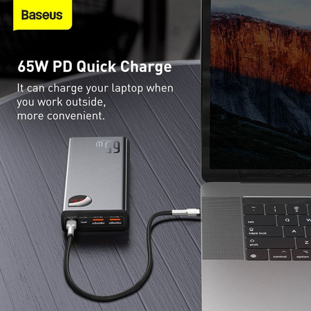 Baseus Adaman power bank 2x USB / 1x USB Typ C / 1x micro USB 20000mAh 65W Quick Charge 4.0 Power Delivery czarny (PPIMDA-D01)