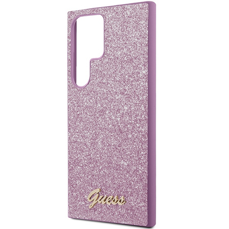 Guess Glitter Script case for Samsung Galaxy S24 Ultra - purple