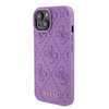 Guess GUHCP15SP4EPMU iPhone 15 6.1&quot; purple/light purple hardcase Leather 4G Stamped