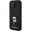 Karl Lagerfeld Fixed Glitter Ikonik Logo Metal Pin case for iPhone 15 - black