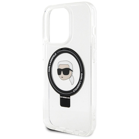 Karl Lagerfeld KLHMP15LHMRSKHH iPhone 15 Pro 6.1&quot; white/white hardcase Ring Stand Karl Head MagSafe