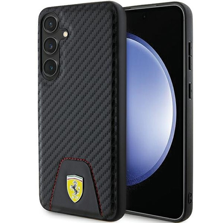 Oryginalne Etui FERRARI hardcase Carbon Stitched Bottom FEHCS24MN3PUK do Samsung Galaxy  S24 Plus Czarny