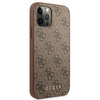 Original Case IPHONE 12 / 12 PRO Guess Hard Case 4G Metal Gold Logo (GUHCP12MG4GFBR) brown