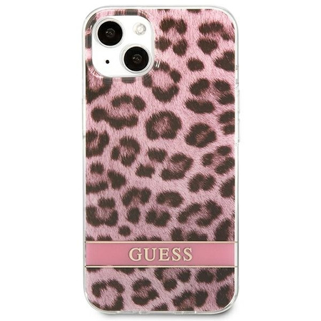 Schutzhülle IPHONE 13 MINI Guess Hardcase Leopard (GUHCP13SHSLEOP) rosa