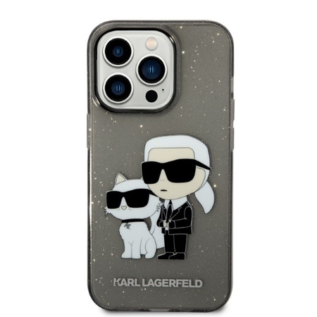 Karl Lagerfeld IML Glitter NFT Karl & Choupette - Etui iPhone 14 Pro Max (czarny)