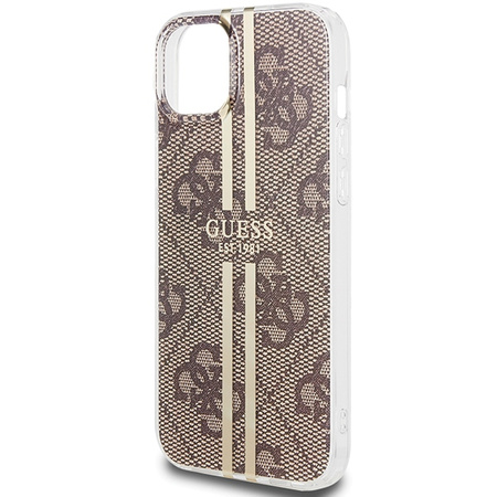 Oryginalne Etui GUESS Hardcase GUHCP15SH4PSEGW do iPhone 15 (4G Gold  Stripe / brązowy)