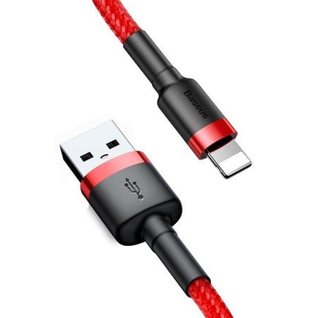 Baseus Cafule Cable - Kabel połączeniowy USB do Lightning, 2.4 A, 1 m (czerwony)