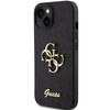 Original Case APPLE IPHONE 15 Guess Hardcase Glitter Script Big 4G (GUHCP15SHG4SGK) black