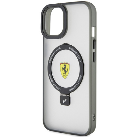 Ferrari FEHMP15SUSCAK iPhone 15 6,1&quot; schwarz/schwarz Hardcase Ring Stand 2023 Collection MagSafe