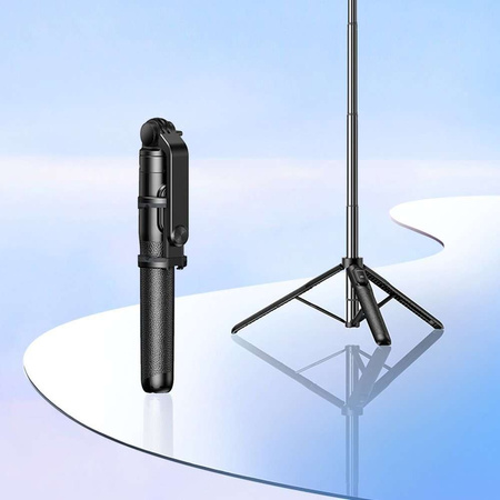 Selfie stick / telescopic pole with stand and Bluetooth remote control 1.5m Ugreen LP586 - black