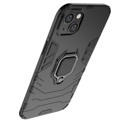 Ring Armor Hülle für iPhone 14 Plus gepanzerte Hülle magnetischer Haltering schwarz