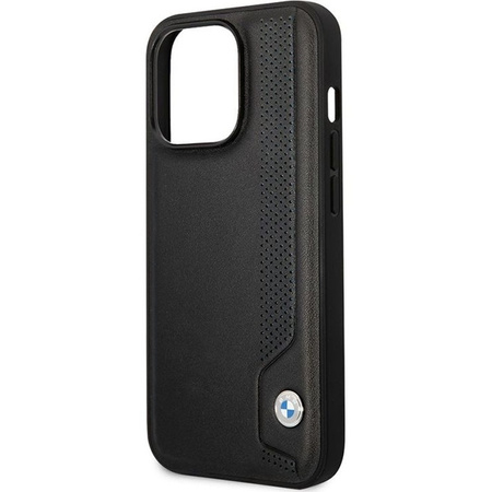 Original Case IPHONE 14 PRO MAX BMW Hardcase Leather Blue Dots (BMHCP14X22RBDK) black