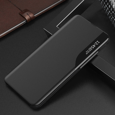 Eco Leather View Case elegancki futerał etui z klapką i funkcją podstawki Poco M4 Pro 5G czarny