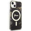 Guess GUHMP14SHTMRSK iPhone 14 6.1&quot; black/black hardcase Golden Marble MagSafe