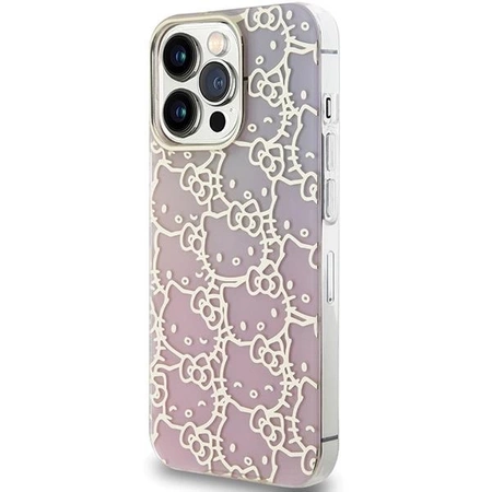 Hello Kitty IML Gradient Electrop Crowded Kitty Head Hülle für iPhone 14 Pro – Pink