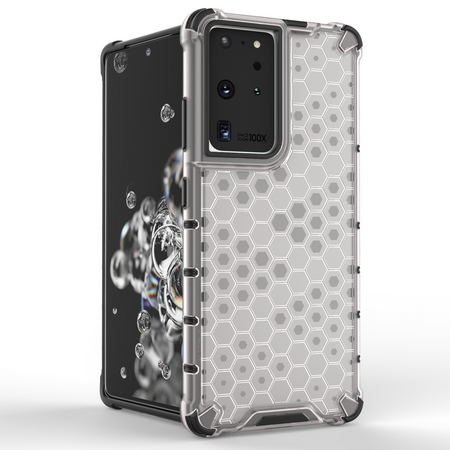 Honeycomb etui pancerny pokrowiec z żelową ramką Samsung Galaxy S22 Ultra niebieski