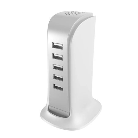 Dudao 5x USB-Ladegerät mit integriertem EU-Stromkabel weiß (A5EU)