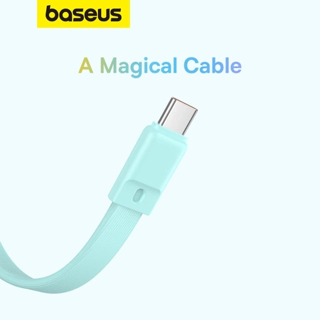 Baseus Magnetic Mini MagSafe 10000mAh 30W powerbank with built-in Lightning cable - blue + Baseus Simple Series USB-C - USB-C 60W 0.3m cable