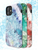 Kingxbar Agate Series eleganckie etui pokrowiec z nadrukiem agat iPhone 12 mini czerwony