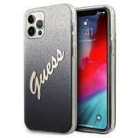 Oryginalne Etui IPHONE 12 PRO MAX 6,7" Guess Hardcase Glitter Gradient Script GUHCP12LPCUGLSBK czarne