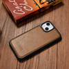 iCarer Leather Oil Wax case covered with natural leather for iPhone 14 Plus (MagSafe compatible) braun (WMI14220719-TN)