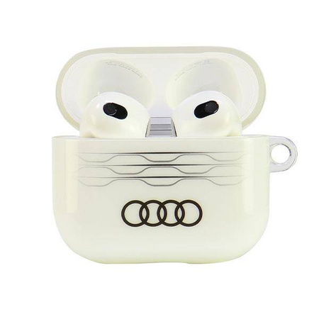 Oryginalne Etui APPLE AIRPODS 3 Audi IML Geometric Pattern Cover (AU-IMLAP3-A6/D3-WE) białe