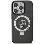 Original Case IPHONE 11 / XR Karl Lagerfeld Hardcase Ring Stand Karl&Choupettte MagSafe (KLHMN61HMRSKCK) black