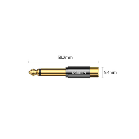 Ugreen przejściówka adapter jack 6,35 mm (męski) na RCA (żeński) złoty (AV169)