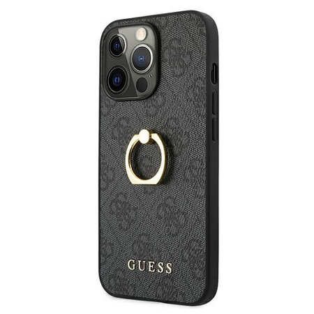 Oryginalne Etui IPHONE 13 PRO / 13 6,1" Guess Hardcase 4G with Ring Stand GUHCP13L4GMRGR szare