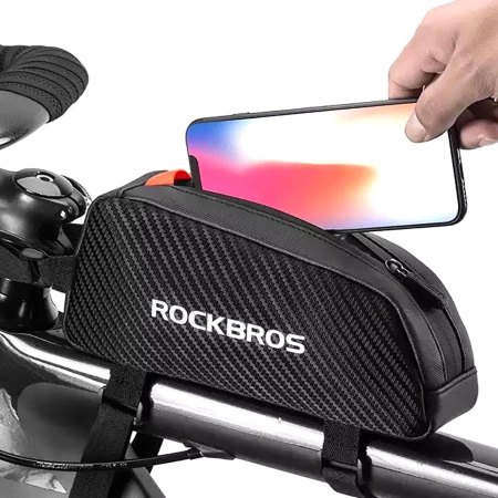 Rockbros 039BK Fahrradrahmentasche 1 l mit Geflecht – Schwarz