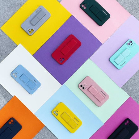 Wozinsky Kickstand Case elastyczne silikonowe etui z podstawką iPhone 12 Pro jasnoniebieski