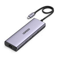 Wielofunkcyjny HUB 5w1 USB-C - HDMI 1.4 / 3 x USB-A / USB-C PD 100W Ugreen CM511 - szary