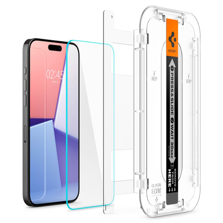 TEMPERED GLASS Spigen GLAS.TR &quot;EZ FIT&quot; IPHONE 15 PRO CLEAR