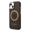 Oryginalne Etui IPHONE 13 Guess Hard Case Gold Outline Translucent MagSafe (GUHMP13MHTCMK) czarne