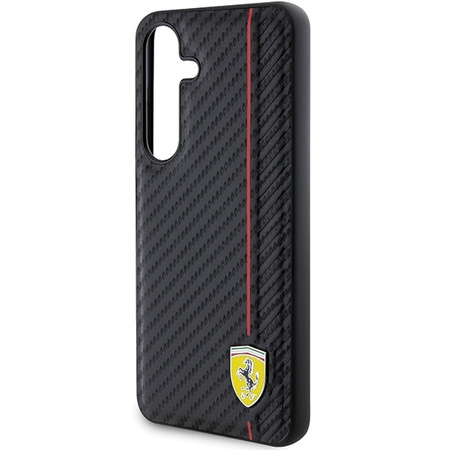 Oryginalne Etui FERRARI hardcase Carbon Printed Line FEHCS24MN3DUR do Samsung Galaxy  S24 Plus Czarny