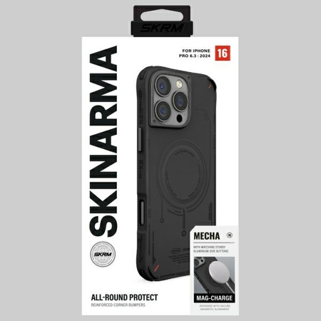 Skinarma etui Mecha iPhone 16 Pro 6.3"    Magnetic Charging czarny/black